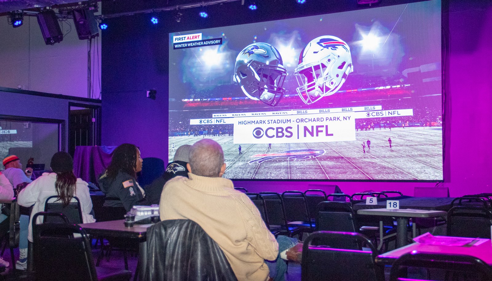 A watch party on the LED wall at La Familia Soundstage