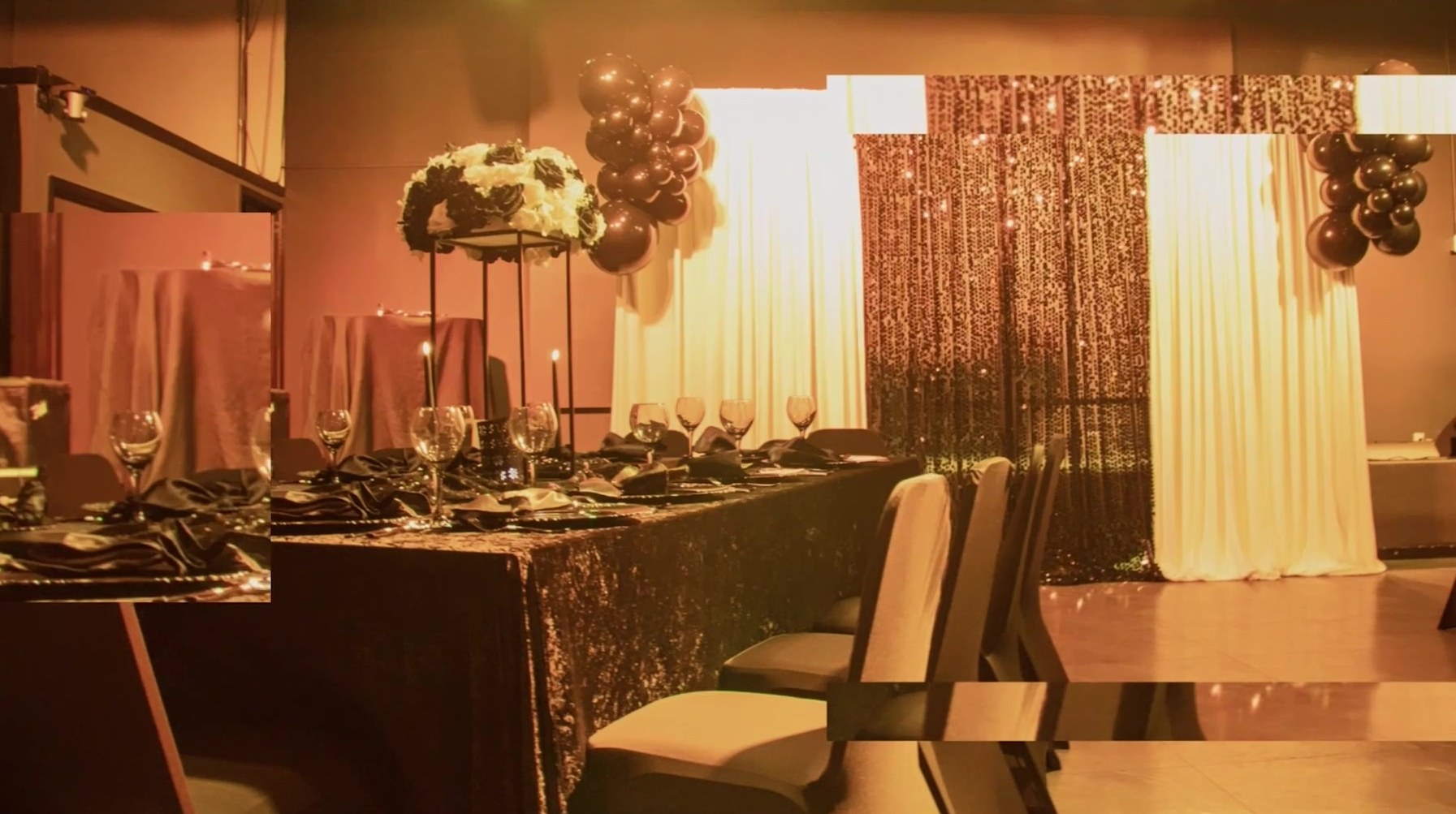Formal dinner styled and served by the La Familia team