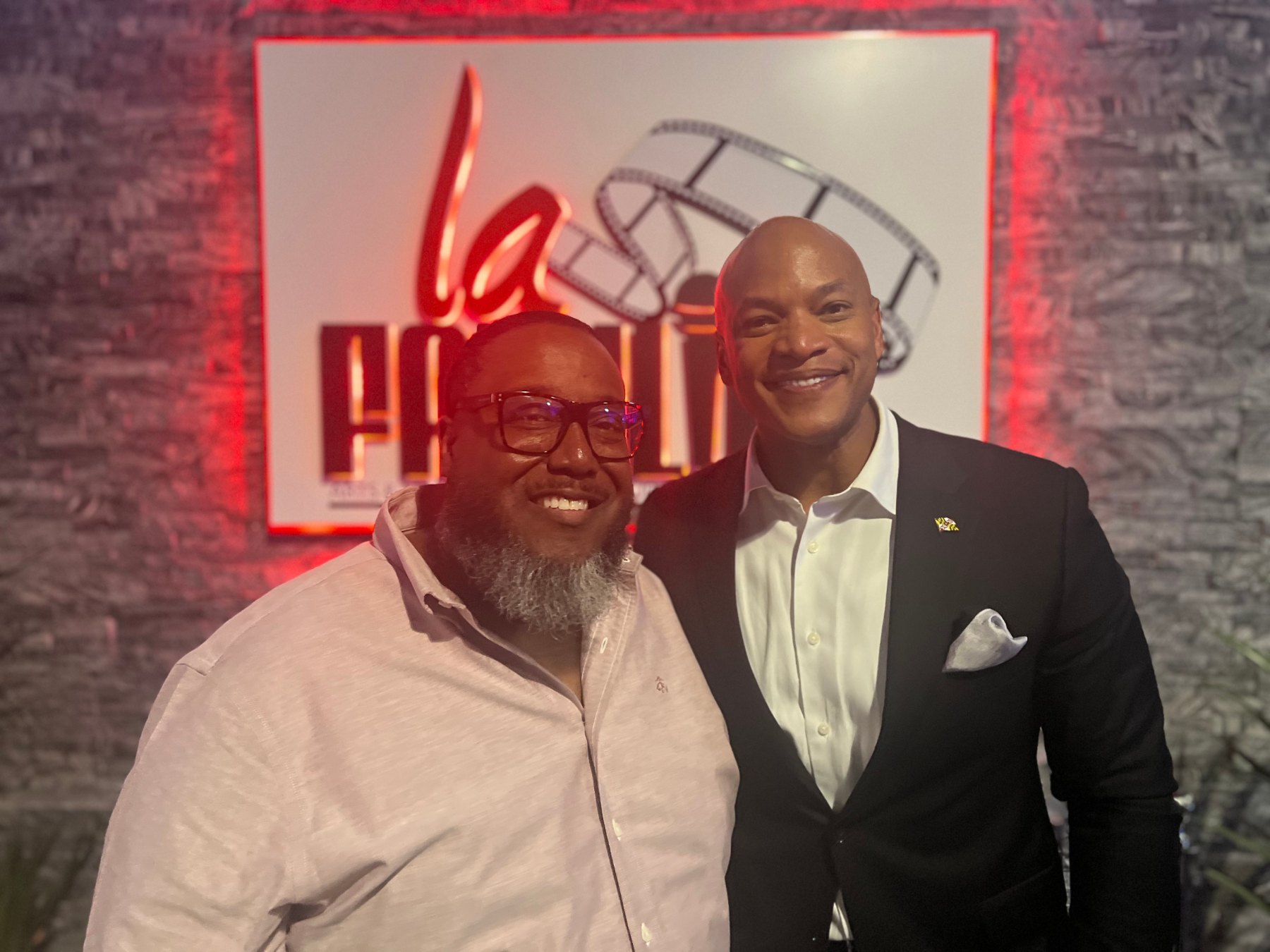 Maryland Governor Wes Moore at La Familia Soundstage